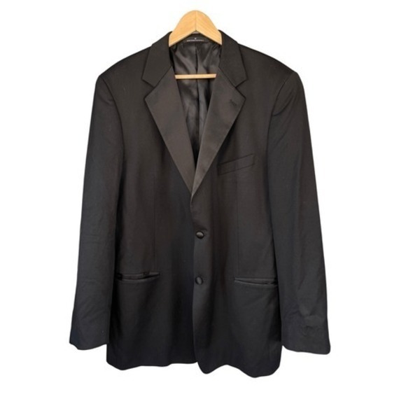 Joseph Abboud‎ Black Tie Blazer 46 Long Loro Piana Wool Tuxedo Jacket